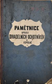 Kopidlno, Spolek divadelních ochotníků, Pamětní kniha, 1878 - 1881