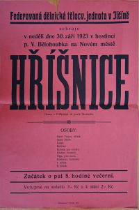 Jičín, FDTJ, Hříšnice - plakát, 1923