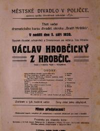 Jimramov, SDO, Václav Hrobčický z Hrobčic - plakát, 1920