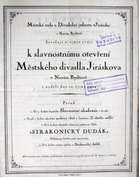Jihlava, Klicpera, korespondence spolku, otevření divadla v Novém Bydžově, 1924