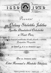 Pozvání na oslavu stoletého jubilea ...1830-1930. 