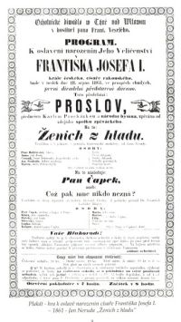 Týn nad Vltavou, OD, oslava narozenin Františka Josefa I. - plakát, 1861