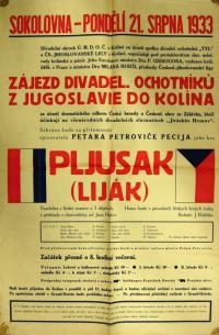 Záhřeb, Česká beseda, Československá obec, Liják - plakát, 1933