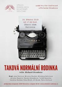 Sedlčany, Spolek divadelních ochotníků, Taková normální rodinka - plakát, 2018