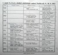 Poděbrady, FEMAD, 1. roč., program, 1972