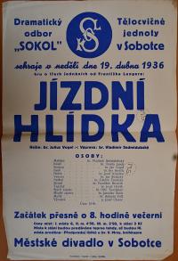 Sobotka, Sokol, Jízdní hlídka - plakát, 1936