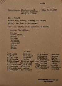 Dobruška, Střední škola, Vdavky Nanynky Kulichovy, kartotéka her,  1948