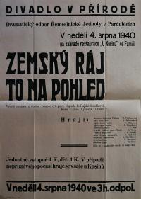 Pardubice, Řemeslnická jednota, Zemský ráj to na pohled - plakát, 1940