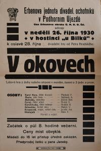 Podhorní Újezd, Erbenova jednota, V okovech - plakát, 1930