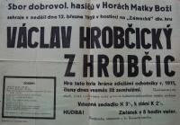 Hory Matky Boží, Hasiči, Václav Hrobčický z Hrobčic – plakát, 1939