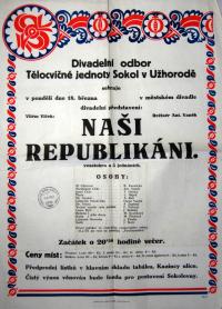 Ukrajina, Užhorod, Sokol, Naši republikáni - plakát, 1929