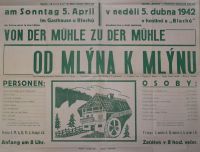 Horní Stakory, Beseda, Od mlýna k mlýnu - plakát, 1942