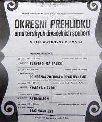 Jemnice, Okresní přehlídka amatérských divadelních souborů 1977 - plakát