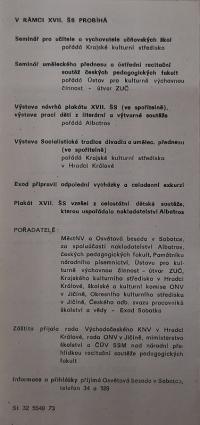 Hradec Králové, Krajské kulturní středisko, Impuls, Sobotka, Šrámkova Sobotka, 1973