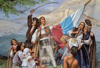 Příchovice, detail opony Slovanská lípa, Jan Amerling, 1925