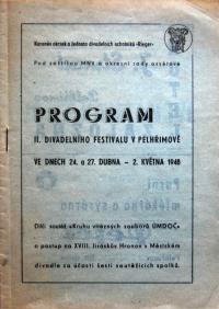 Pelhřimov, Rieger, Karenův okresek ÚMDOČ, II. divadelní festival v Pelhřimově - program, 1948