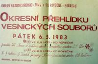 Rovečné, Okresní soutěžní přehlídka vesnických souborů 1983 - plakát