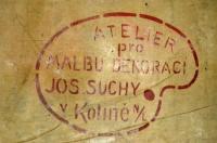 Lipnice nad Sázavou, Ochotníci, detail opony, veduta obce po požáru roku 1869