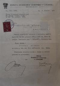 Litomyšl, Jednota divadelních ochotníků, Korespondence, Ka 2/12