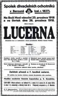 Beroun, SDO, Lucerna - plakát 1918