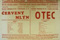 Žiželice, Tyl, Národní souručenství, Červený mlýn, Lužec, Národní souručenství, Otec - plakát, 1941