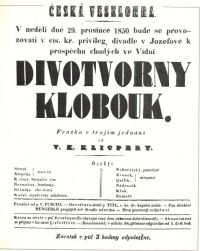 Vídeň, krajané, Divotvorný klobouk, 1850 - plakát