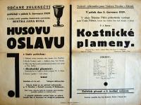 Zeleneč, občané zelenečtí, Kostnické plameny - plakát, 1929