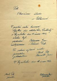 Polesí, Vrchlický, volba funkcionářů na valné hromadě, 1943