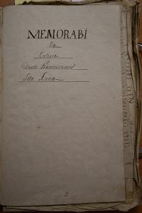 Pohodlí, kronika Obecné školy, 1820