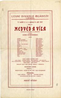 Řevnice, Lesní divadlo mládeže, Medvěd a víla - plakát 1917