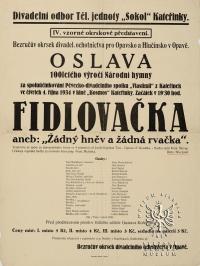 Kateřinky, Sokol, Fidlovačka - plakát, 1934