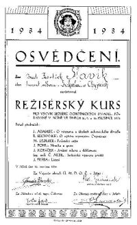 Osvědčení z režisérského kursu