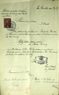 Jihlava, Okresní úřad Jihlava, žádost o povolení divadelního představení, 1937