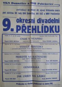 Poběžovice, IX. okresní divadelní přehlídka - plakát, 1988