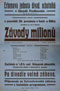 Podhorní Újezd, Erbenova jednota, Závody milionů - plakát, 1927