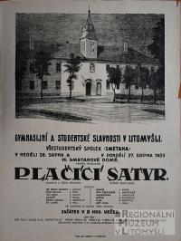 Litomyšl, Smetana, Plačící satyr - plakát, 1923