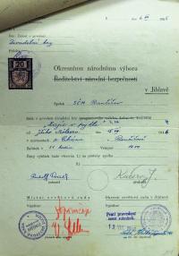 Jihlava, Okresní úřad Jihlava, žádost o povolení divadelního představení, 1946