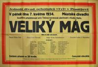 Prostějov, Tyl, Veliký mág - plakát, 1934