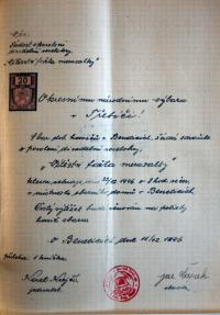 Třebíč, Okresní národní výbor, povolování představení, 1946