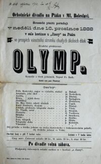 Mladá Boleslav, Sousedé Ptáčtí, Olymp - plakát, 1888
