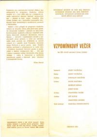 Hronov, MAJ, Vzpomínkový večer ke 130. výročí narození A. Jiráska, 1981