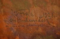 Fiala, Bubeníček, Jelínek, autograf na oponě, pro knihu upravil MT