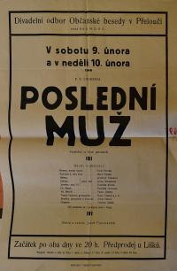 Přelouč, Besední ochotnické divadlo, Poslední muž - plakát, 1946