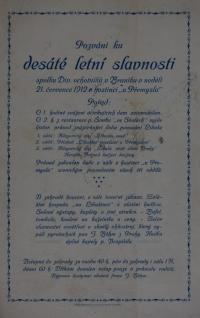 Praha-Braník, Spolek divadelních ochotníků, u Přemysla, Letní slavnost - plakát, 1912