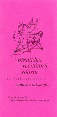 Prostějov, 45. Wolkrův Prostějov, program sólových recitátorů 2002, titl. str.