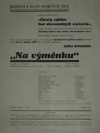 Praha-Malá Strana, Scéna dobrých autorů, Na výměnku - plakát, 1935