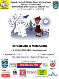 Louňovická letní div. aktivita, leták – Strašidýlko z Metrwillu, 2021