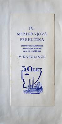 Třebíč, Dramatický klub, Karolinka, Mezikrajová přehlídka - program, 1988