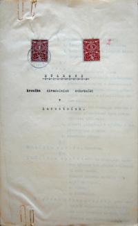 Zárubice, Kroužek divadelních ochotníků, spolkové stanovy, 1928