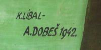 Líbal, Dobeš, autograf na oponě, pro knihu upravil MT